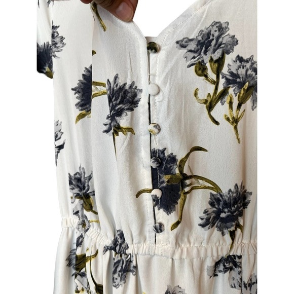 Women’s Anama White With Floral Print Maxi Dress With Bells Sleeves - Picture 5 of 12